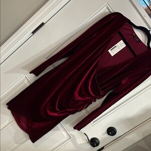 Elegant Burgundy Velvet Dress